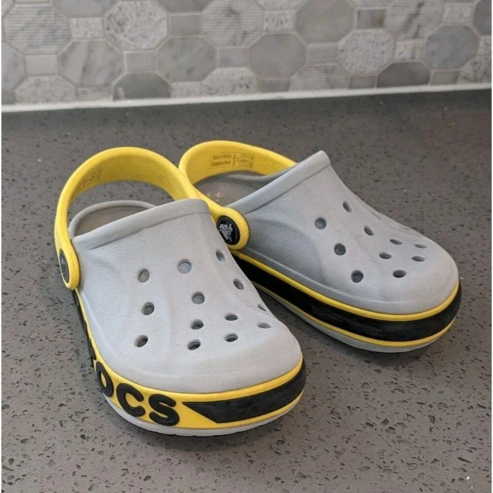 Crocs Kids Bayaband Clog Slip On Comfort Water Shoes Construction Yellow Size C9